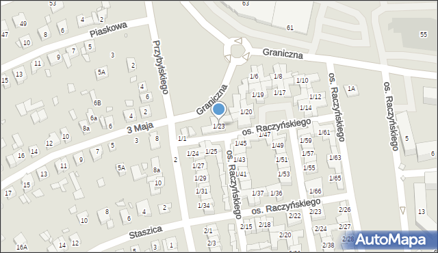 Swarzędz, Osiedle Raczyńskiego Edwarda, 1/23, mapa Swarzędz