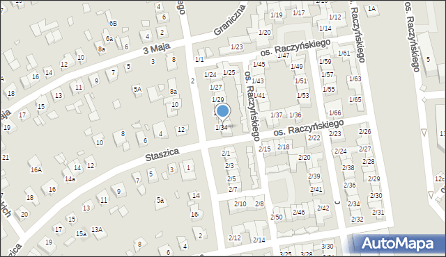 Swarzędz, Osiedle Raczyńskiego Edwarda, 1/34, mapa Swarzędz