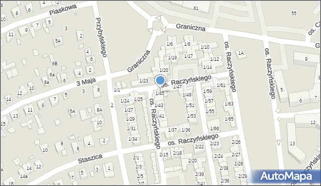 Swarzędz, Osiedle Raczyńskiego Edwarda, 1/45, mapa Swarzędz