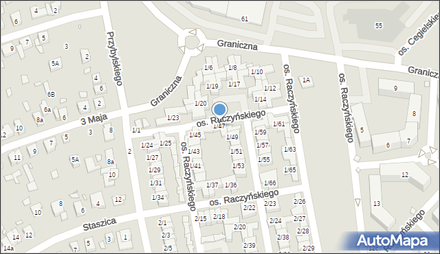 Swarzędz, Osiedle Raczyńskiego Edwarda, 1/47, mapa Swarzędz