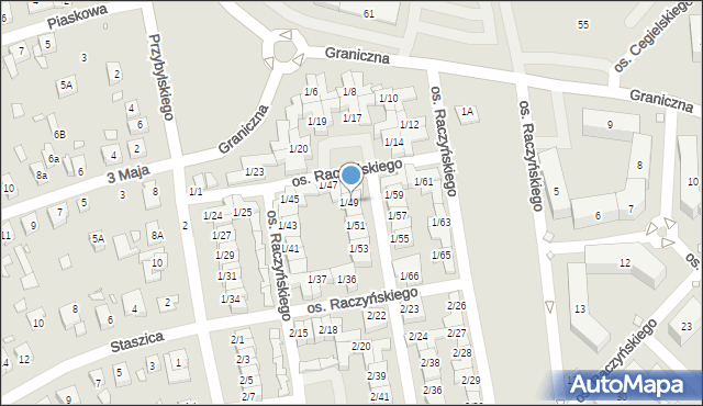 Swarzędz, Osiedle Raczyńskiego Edwarda, 1/49, mapa Swarzędz