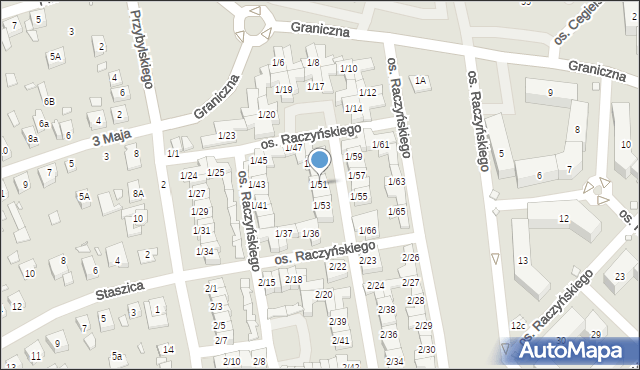 Swarzędz, Osiedle Raczyńskiego Edwarda, 1/51, mapa Swarzędz