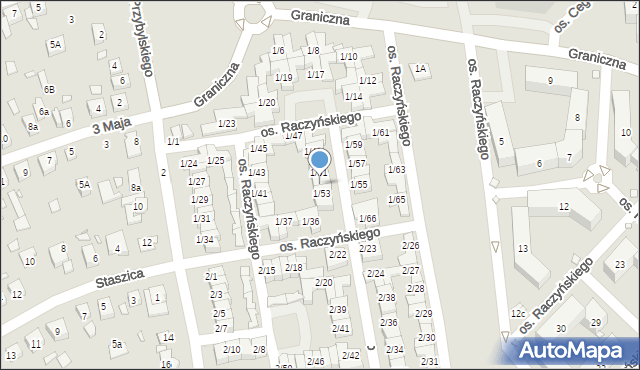 Swarzędz, Osiedle Raczyńskiego Edwarda, 1/52, mapa Swarzędz