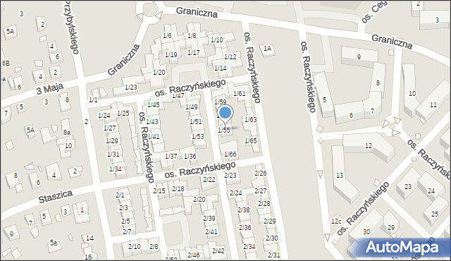 Swarzędz, Osiedle Raczyńskiego Edwarda, 1/55, mapa Swarzędz