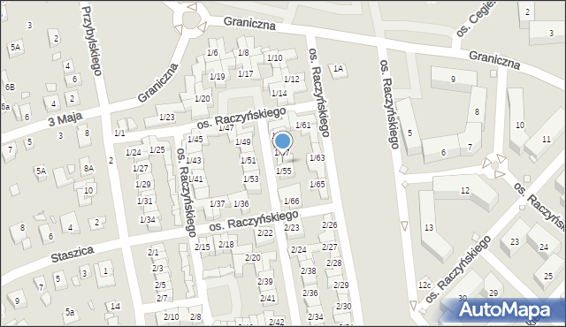 Swarzędz, Osiedle Raczyńskiego Edwarda, 1/56, mapa Swarzędz