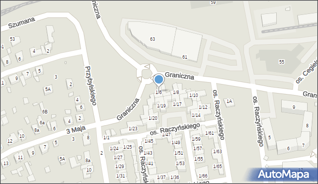 Swarzędz, Osiedle Raczyńskiego Edwarda, 1/6, mapa Swarzędz