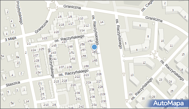 Swarzędz, Osiedle Raczyńskiego Edwarda, 1/64, mapa Swarzędz