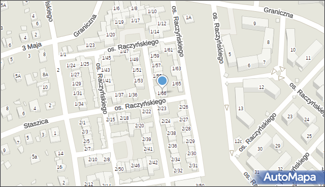 Swarzędz, Osiedle Raczyńskiego Edwarda, 1/66, mapa Swarzędz