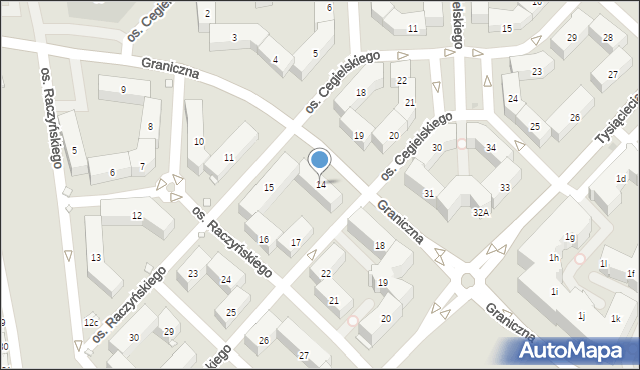 Swarzędz, Osiedle Raczyńskiego Edwarda, 14, mapa Swarzędz