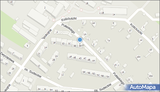 Świebodzice, Osiedle Sudeckie, 3A, mapa Świebodzice