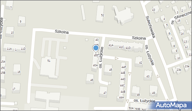 Świebodzin, Osiedle Łużyckie, 40C, mapa Świebodzin