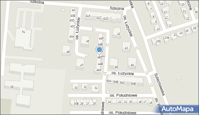 Świebodzin, Osiedle Łużyckie, 44C, mapa Świebodzin