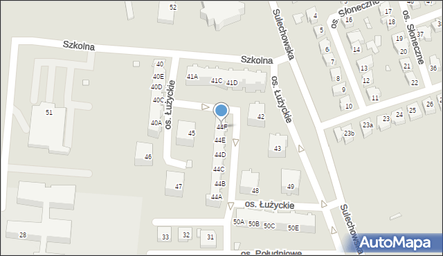 Świebodzin, Osiedle Łużyckie, 44F, mapa Świebodzin