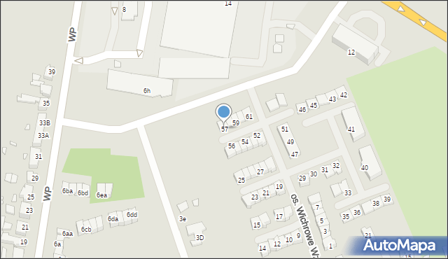 Świebodzin, Osiedle Wichrowe Wzgórze, 57, mapa Świebodzin