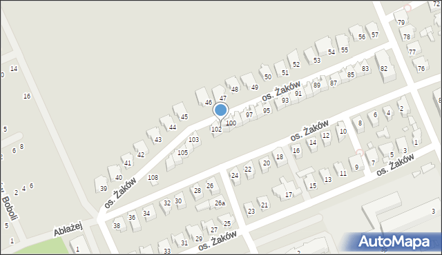 Świebodzin, Osiedle Żaków, 101, mapa Świebodzin