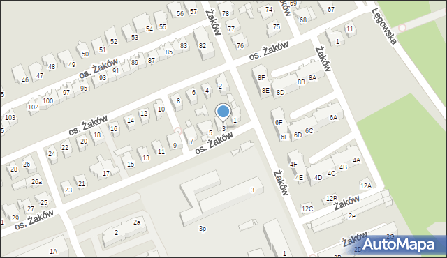 Świebodzin, Osiedle Żaków, 3, mapa Świebodzin