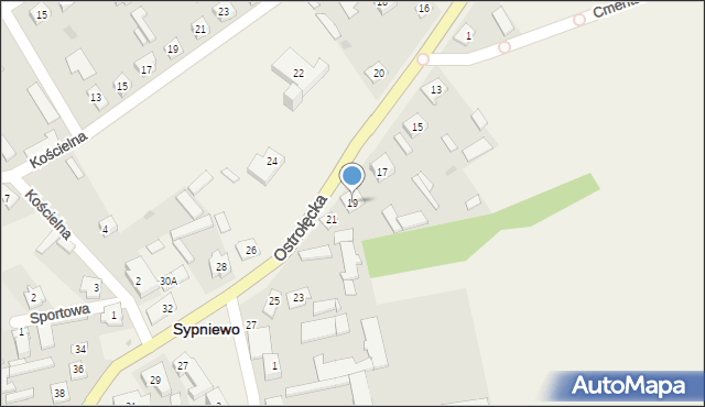 Sypniewo, Ostrołęcka, 19, mapa Sypniewo