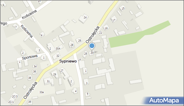 Sypniewo, Ostrołęcka, 25A, mapa Sypniewo