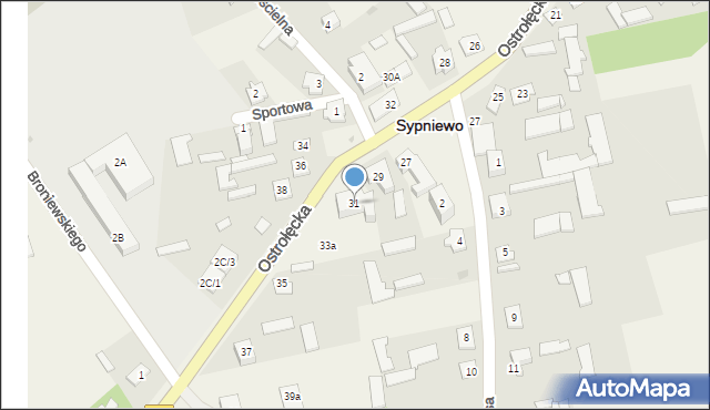 Sypniewo, Ostrołęcka, 31, mapa Sypniewo