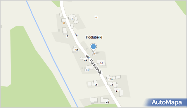 Szaflary, Osiedle Podlubelki, 12, mapa Szaflary