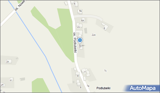 Szaflary, Osiedle Podlubelki, 23, mapa Szaflary