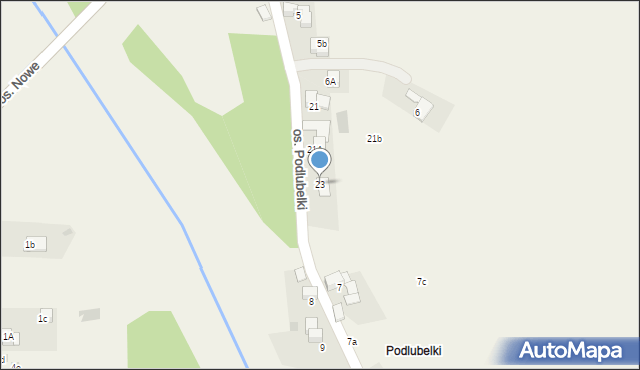 Szaflary, Osiedle Podlubelki, 23, mapa Szaflary