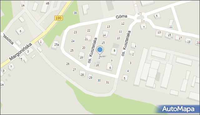 Szamocin, Osiedle Kusztelaka Wacława, ks., 17, mapa Szamocin