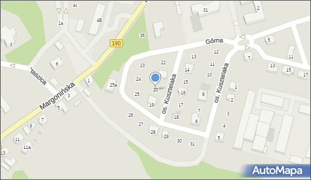 Szamocin, Osiedle Kusztelaka Wacława, ks., 20, mapa Szamocin