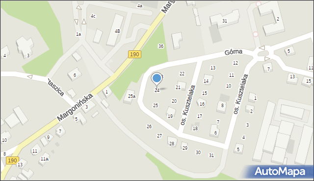 Szamocin, Osiedle Kusztelaka Wacława, ks., 24, mapa Szamocin