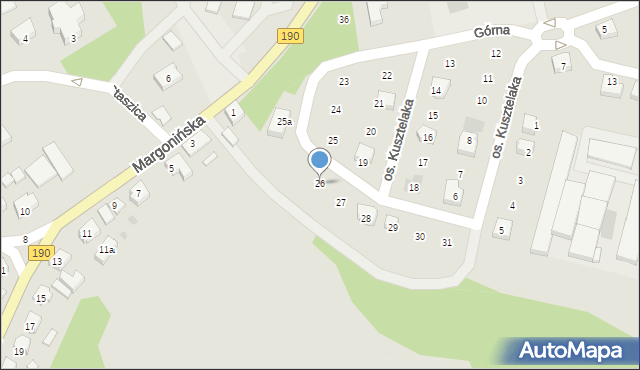 Szamocin, Osiedle Kusztelaka Wacława, ks., 26, mapa Szamocin