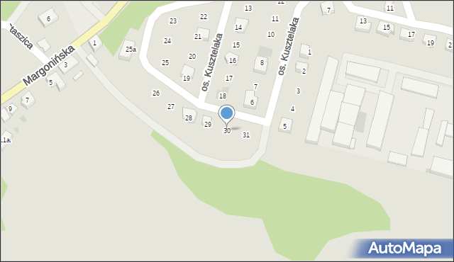 Szamocin, Osiedle Kusztelaka Wacława, ks., 30, mapa Szamocin