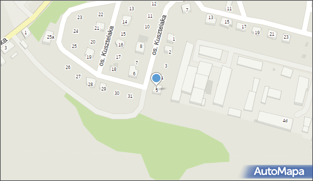 Szamocin, Osiedle Kusztelaka Wacława, ks., 5, mapa Szamocin