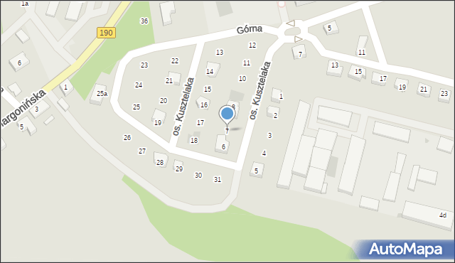 Szamocin, Osiedle Kusztelaka Wacława, ks., 7, mapa Szamocin