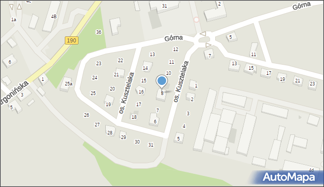 Szamocin, Osiedle Kusztelaka Wacława, ks., 8, mapa Szamocin