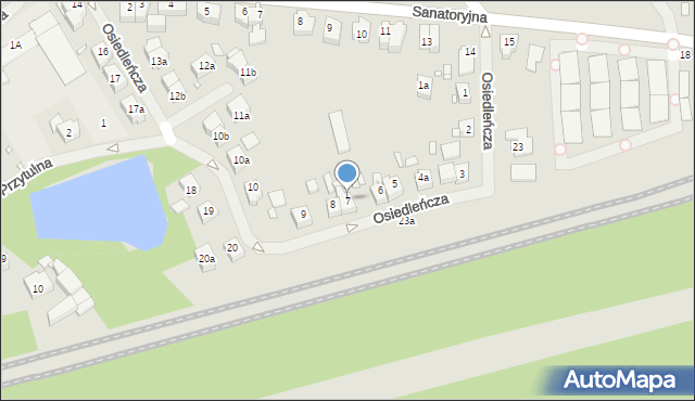 Szczecin, Osiedleńcza, 7, mapa Szczecina