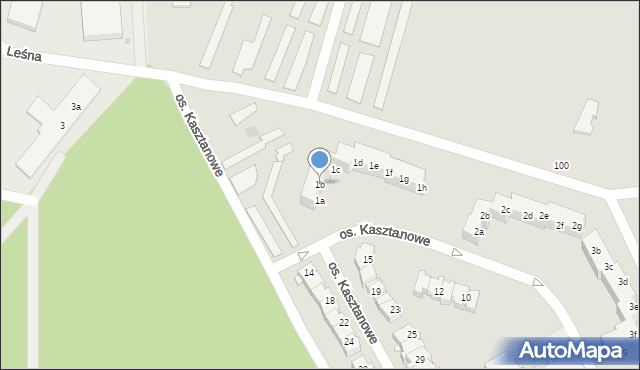 Szczecin, Osiedle Kasztanowe, 1b, mapa Szczecina