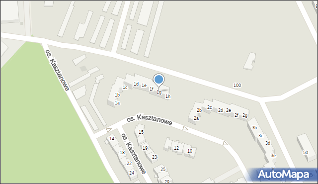 Szczecin, Osiedle Kasztanowe, 1g, mapa Szczecina