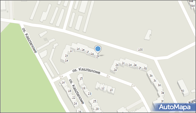 Szczecin, Osiedle Kasztanowe, 1h, mapa Szczecina