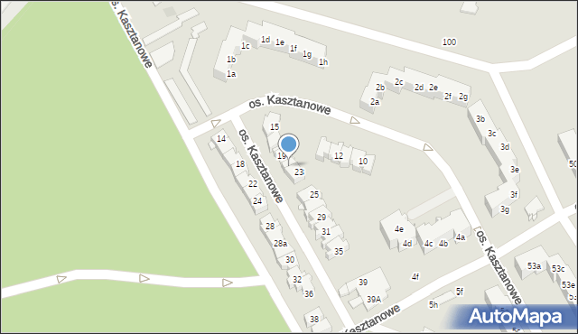 Szczecin, Osiedle Kasztanowe, 21, mapa Szczecina