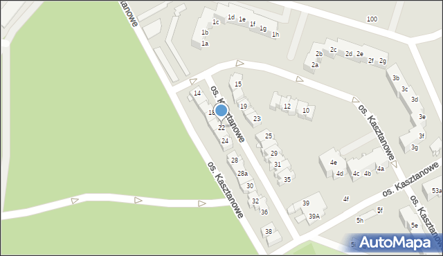 Szczecin, Osiedle Kasztanowe, 22, mapa Szczecina