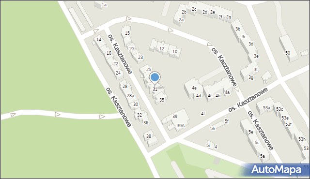 Szczecin, Osiedle Kasztanowe, 31, mapa Szczecina