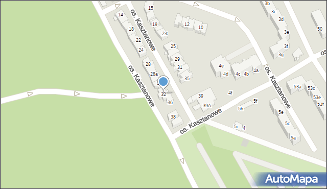 Szczecin, Osiedle Kasztanowe, 32, mapa Szczecina