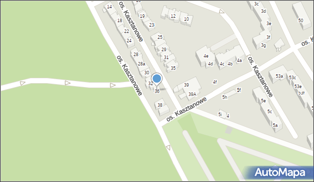 Szczecin, Osiedle Kasztanowe, 36, mapa Szczecina