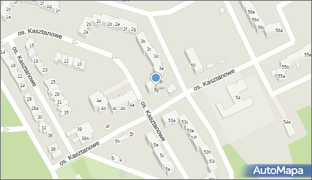 Szczecin, Osiedle Kasztanowe, 3g, mapa Szczecina