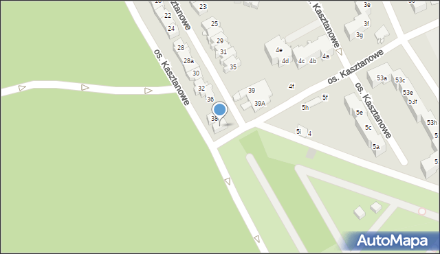 Szczecin, Osiedle Kasztanowe, 40, mapa Szczecina