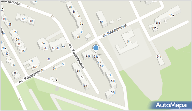 Szczecin, Osiedle Kasztanowe, 53c, mapa Szczecina