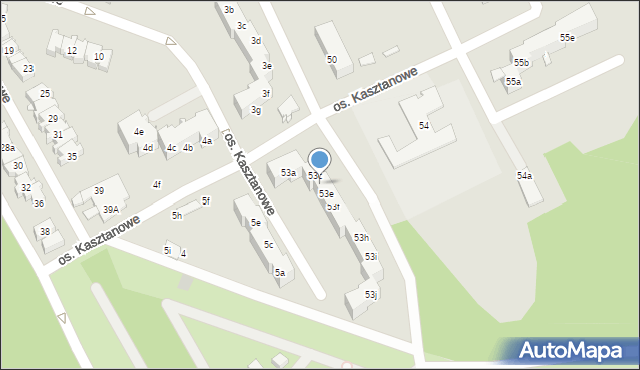 Szczecin, Osiedle Kasztanowe, 53d, mapa Szczecina