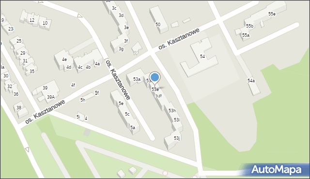 Szczecin, Osiedle Kasztanowe, 53e, mapa Szczecina