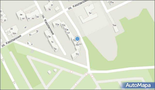 Szczecin, Osiedle Kasztanowe, 53i, mapa Szczecina