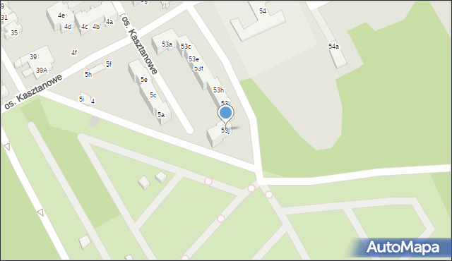 Szczecin, Osiedle Kasztanowe, 53j, mapa Szczecina